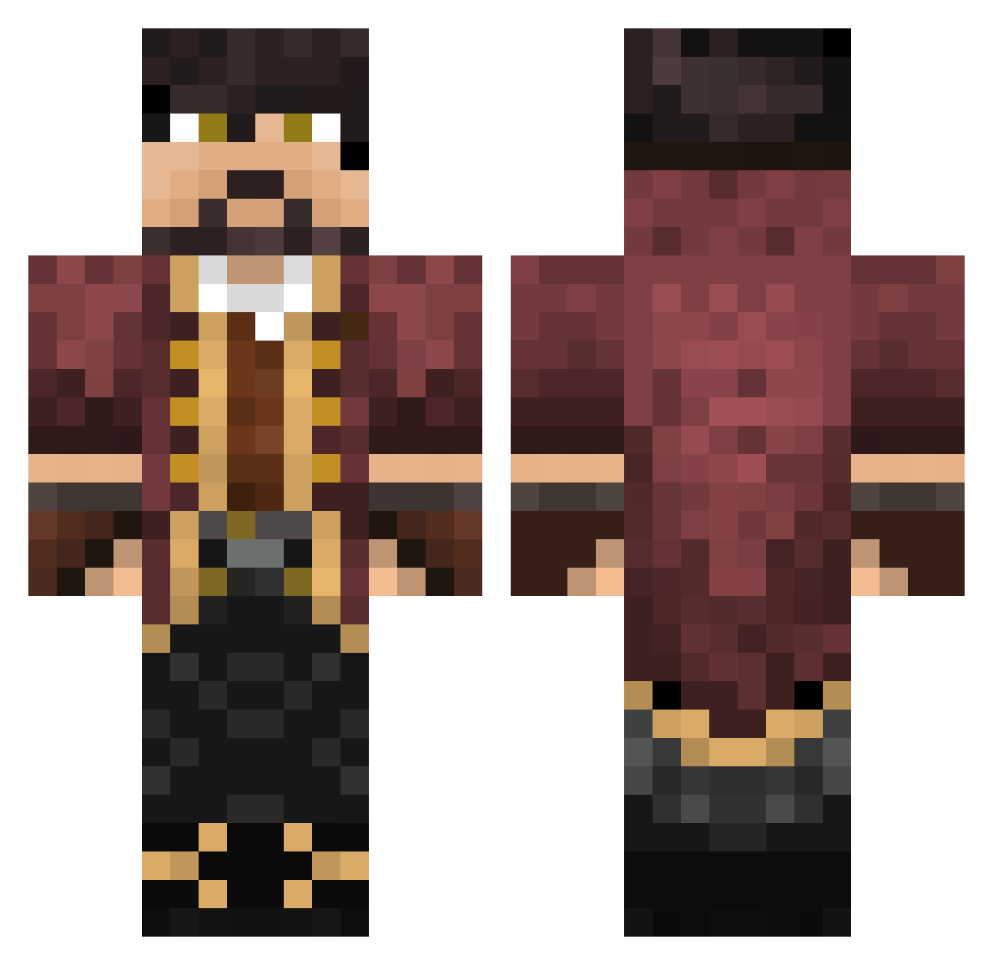 SavvyDevil Minecraft skin, front and back view