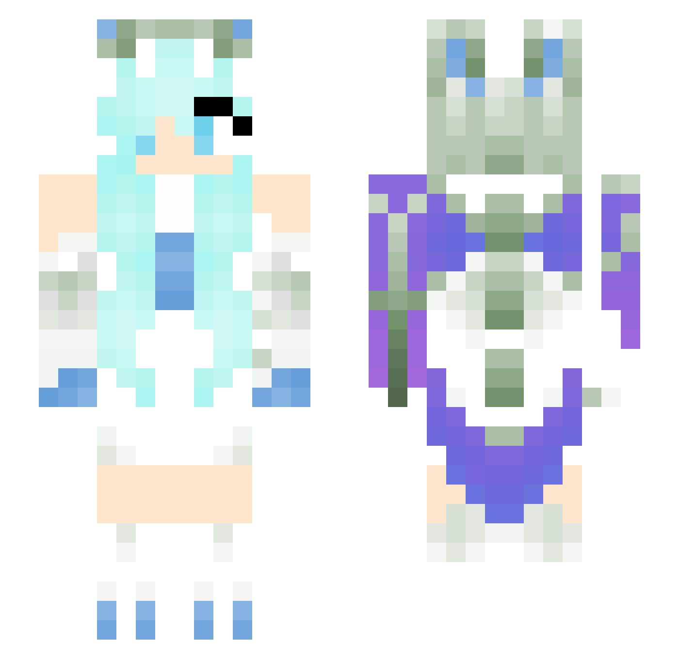 twilightpotato Minecraft skin, front and back view