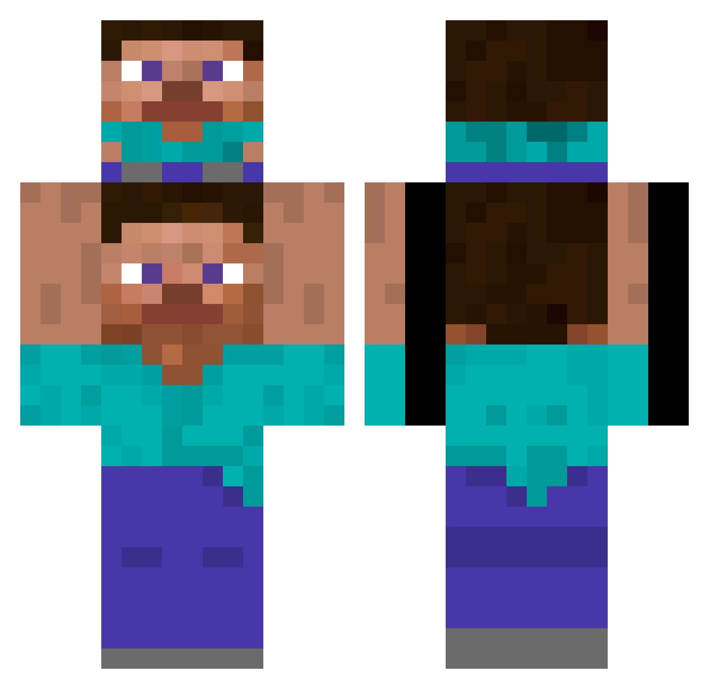 SatziSenpai Minecraft skin, front and back view