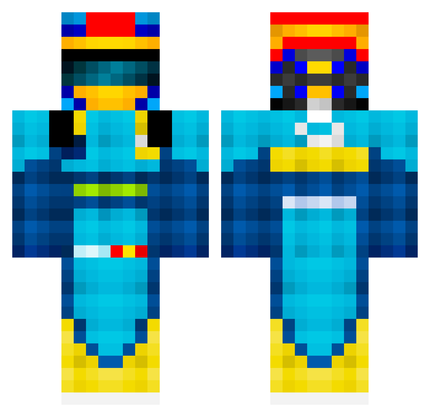 RealDababy Minecraft skin, front and back view