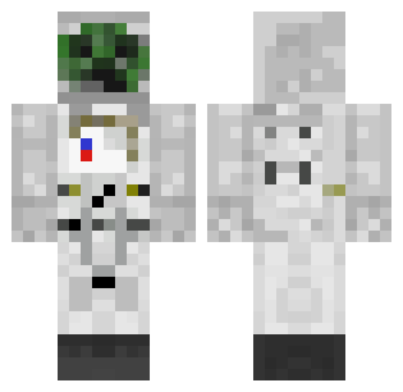 howgreedy Minecraft skin, front and back view