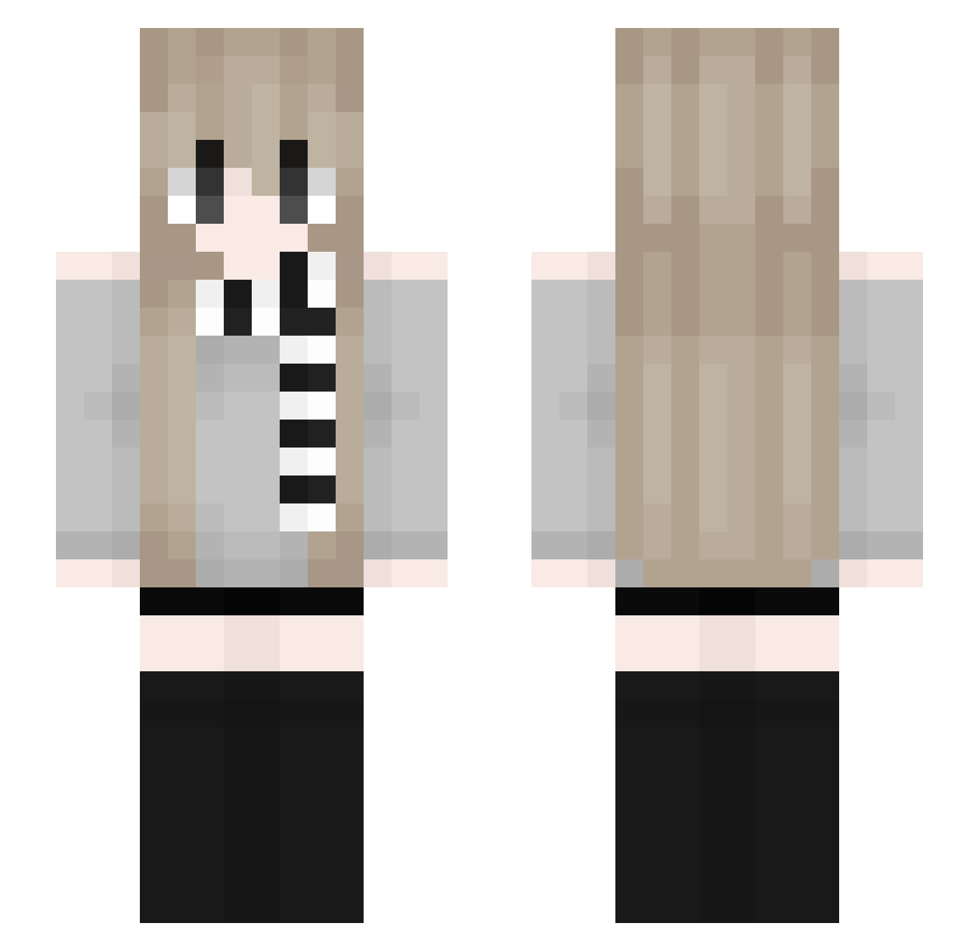 adipsia Minecraft skin, front and back view