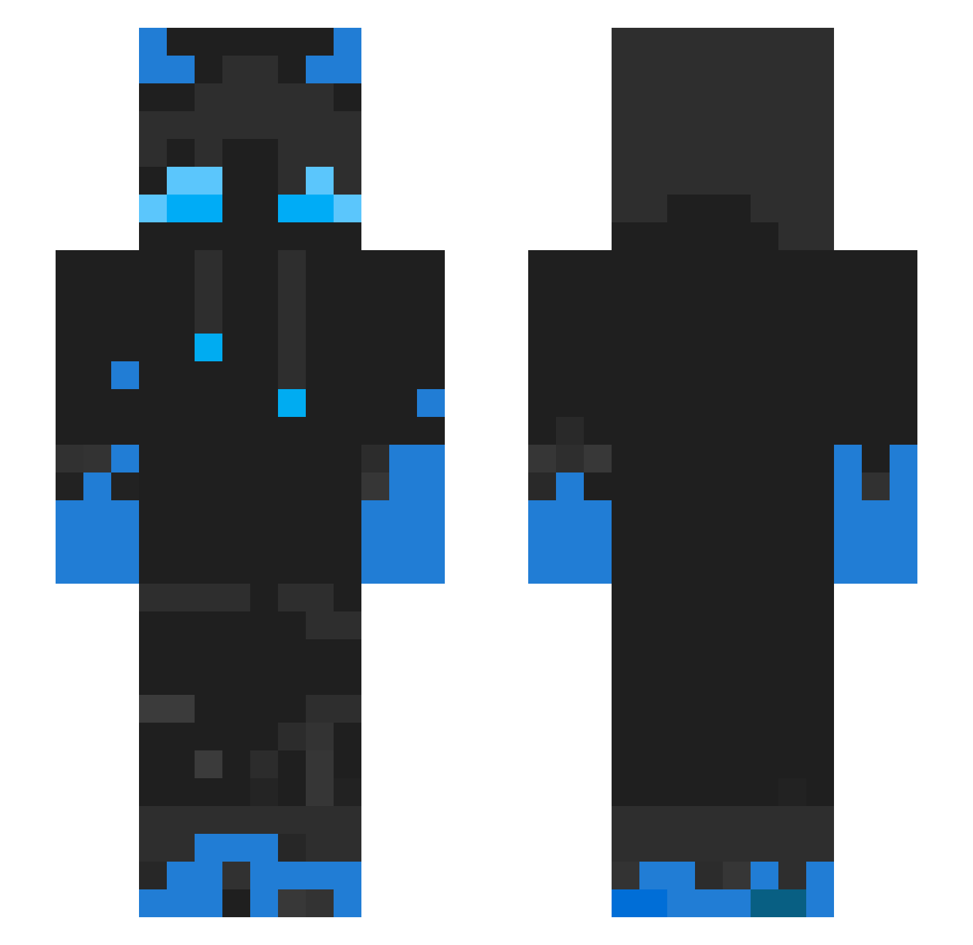 vD3vilv Minecraft skin, front and back view