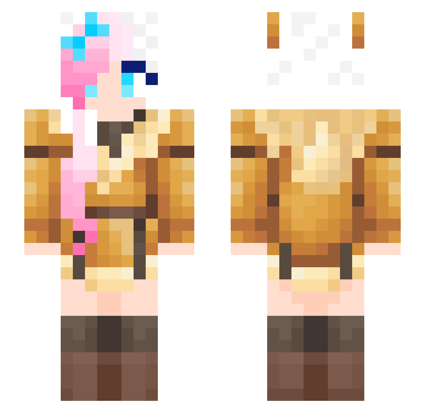 Tempest_Desi Minecraft skin, front and back view