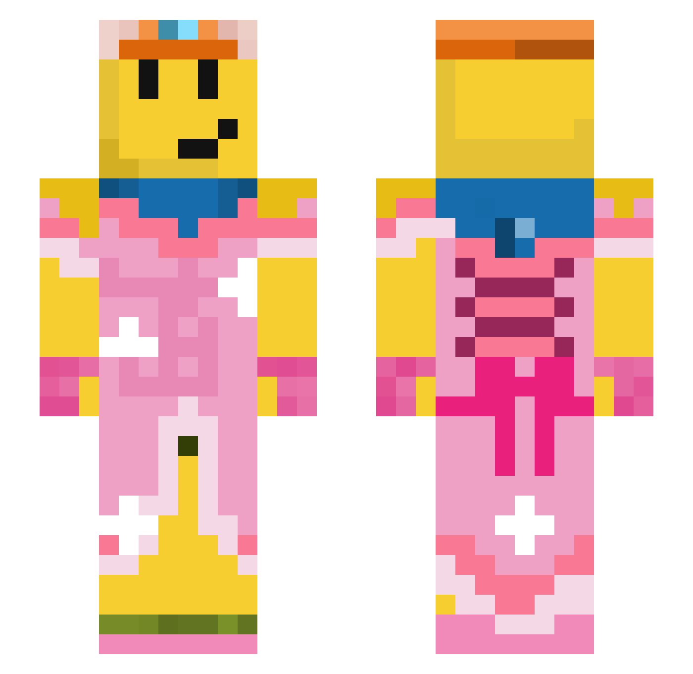 Jeffrey160 Minecraft skin, front and back view