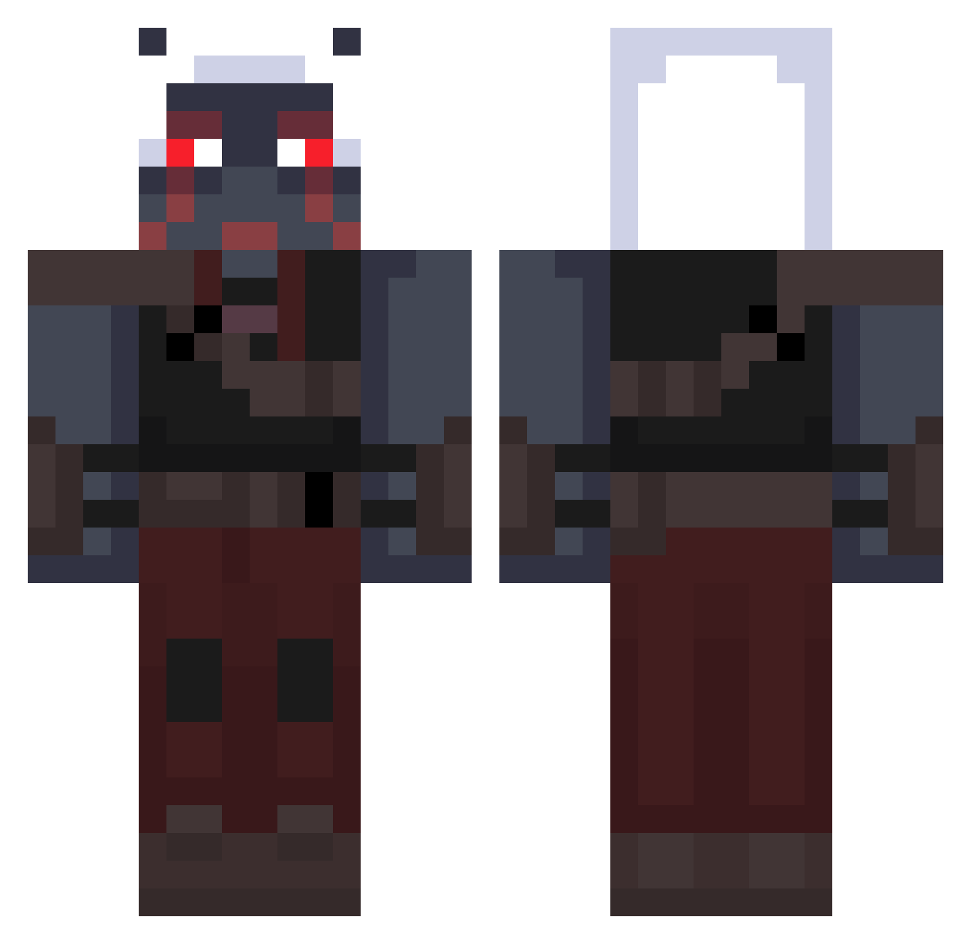 ZirconIsBlue Minecraft skin, front and back view