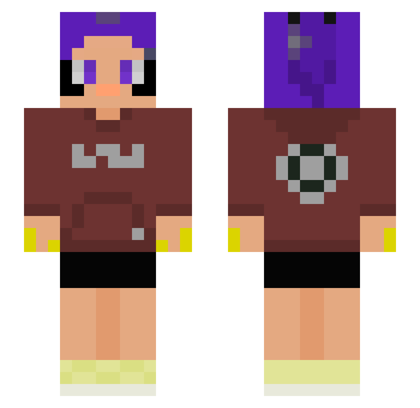 Furmistine Minecraft skin, front and back view