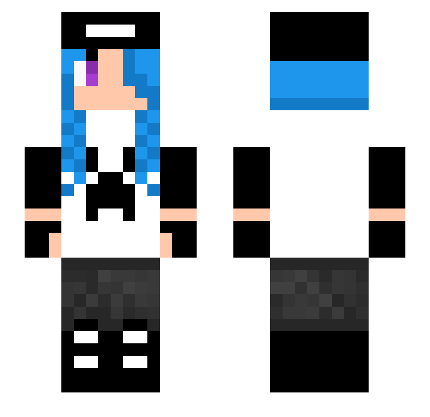 Kat_Hydroblade Minecraft skin, front and back view