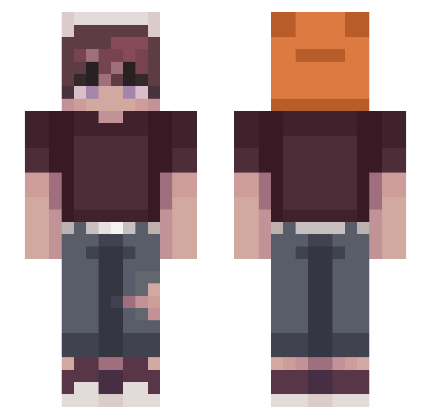 undergrxund Minecraft skin, front and back view