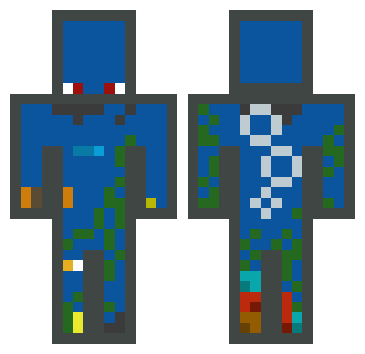 Hurricane10M Minecraft skin, front and back view