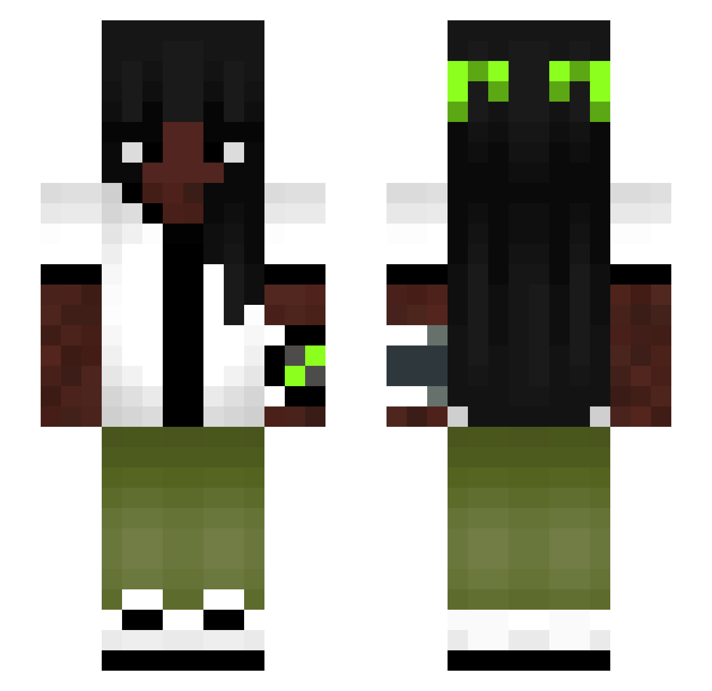 Whiizzy Minecraft skin, front and back view