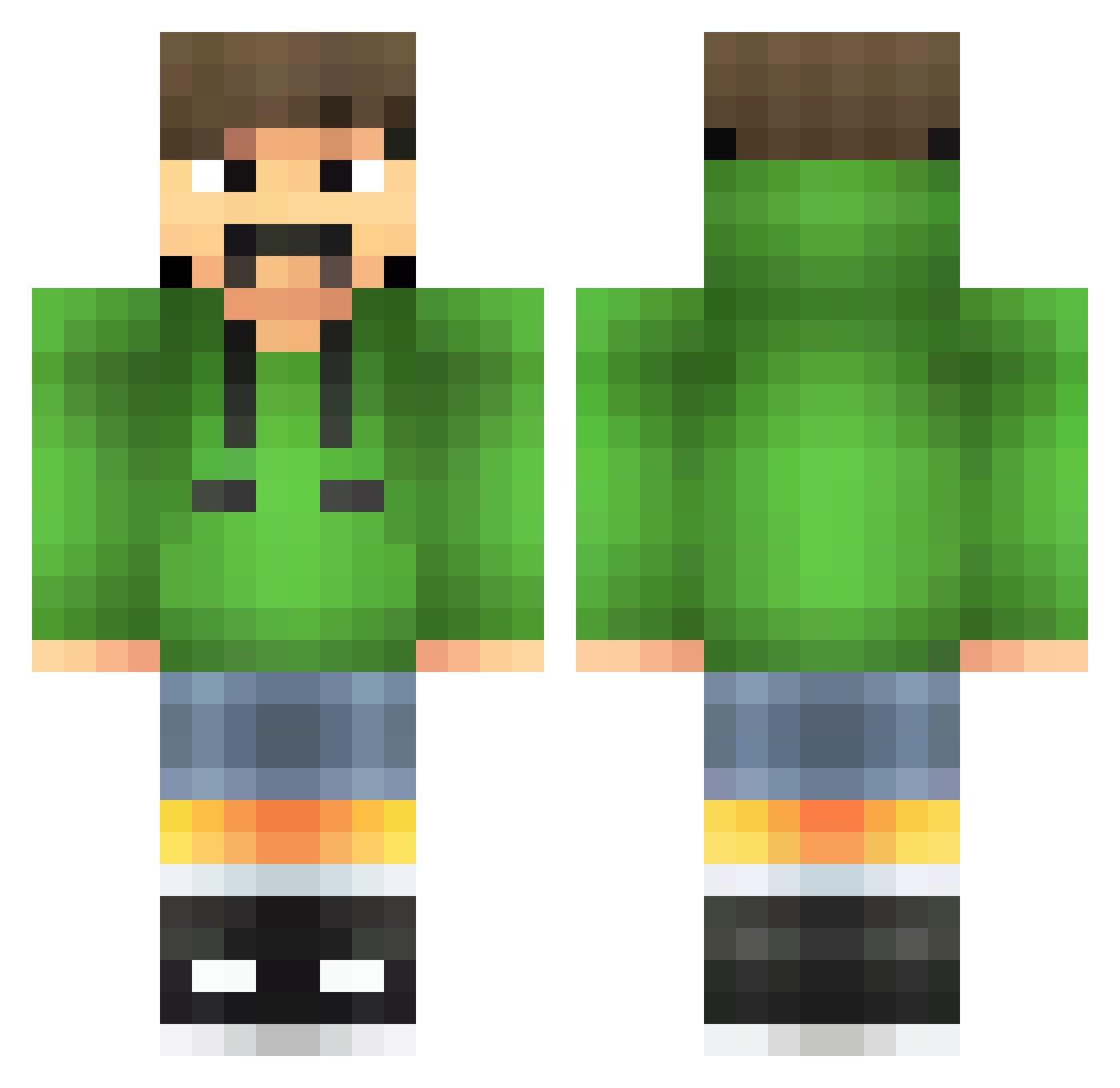 ShazamTony Minecraft skin, front and back view