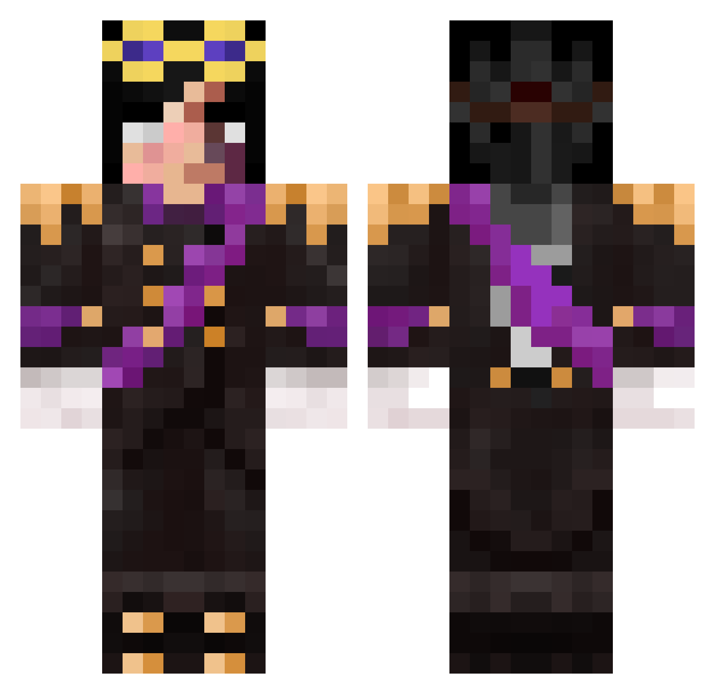 Metsrule97 Minecraft skin, front and back view