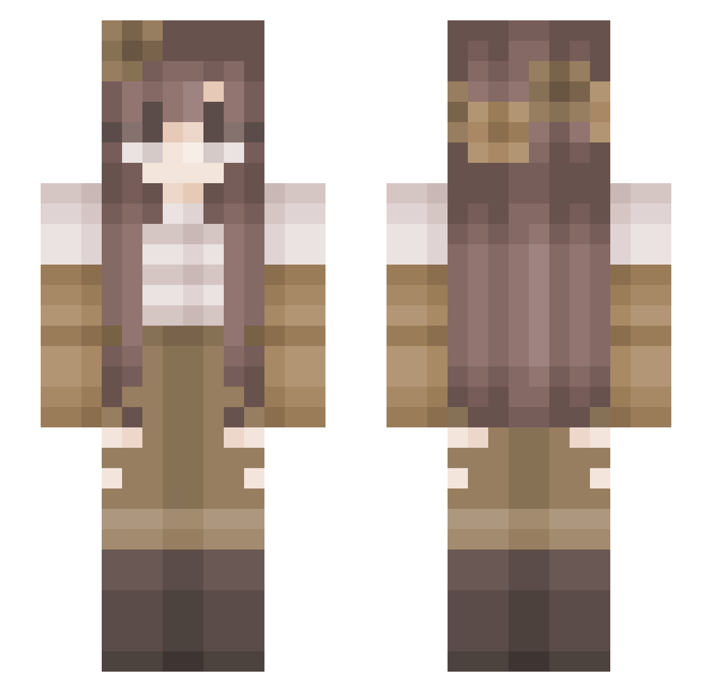 FlowerGirl2658 Minecraft skin, front and back view