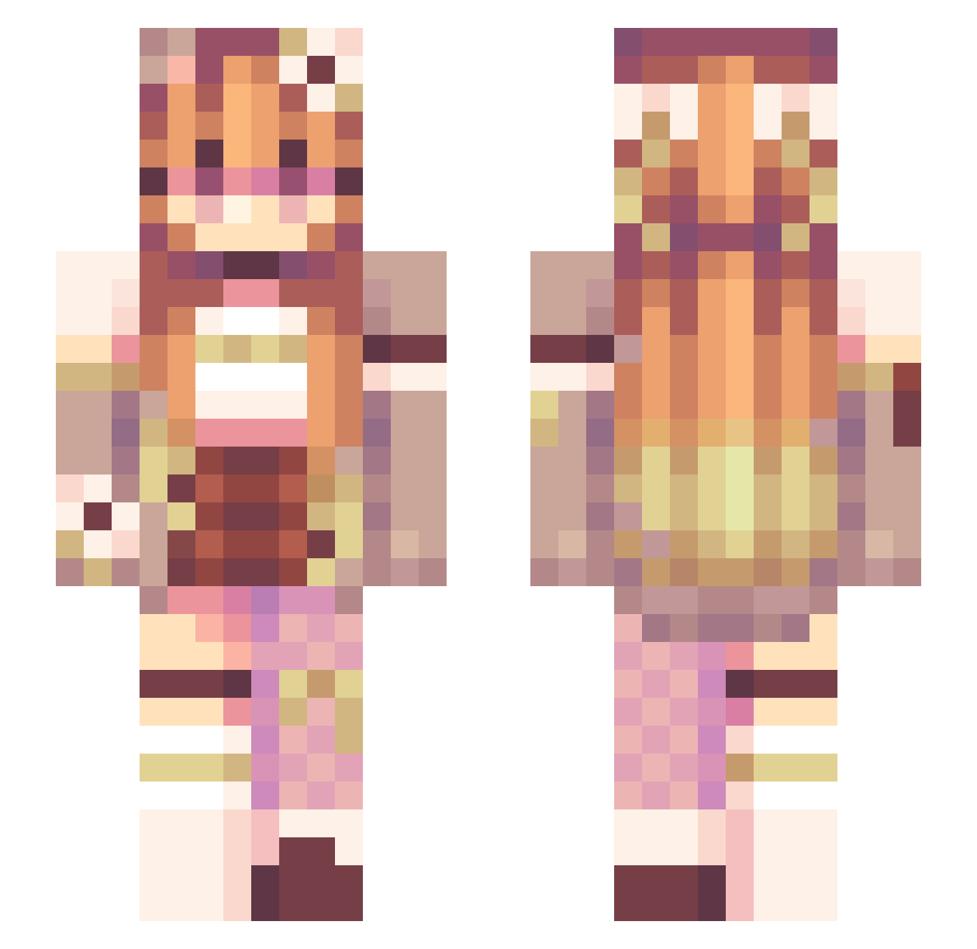 Rellic12 Minecraft skin, front and back view