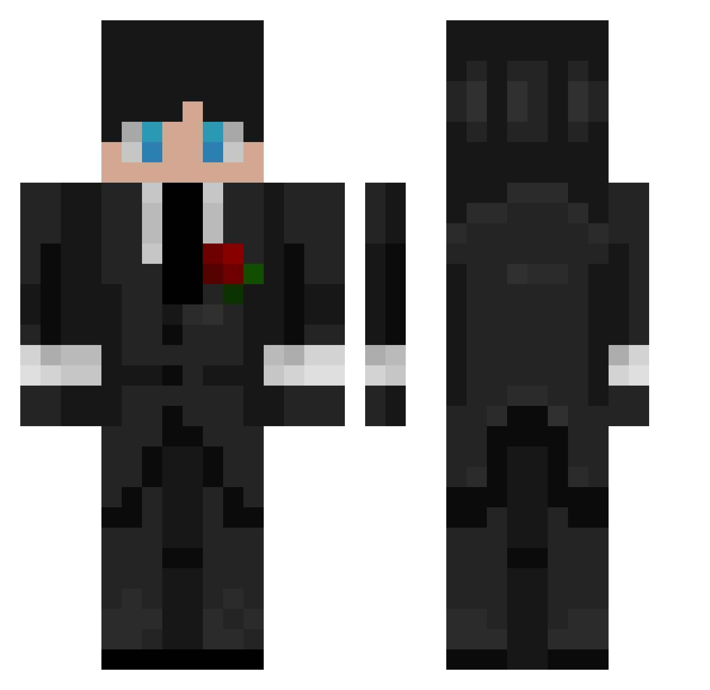 Yiklly Minecraft skin, front and back view