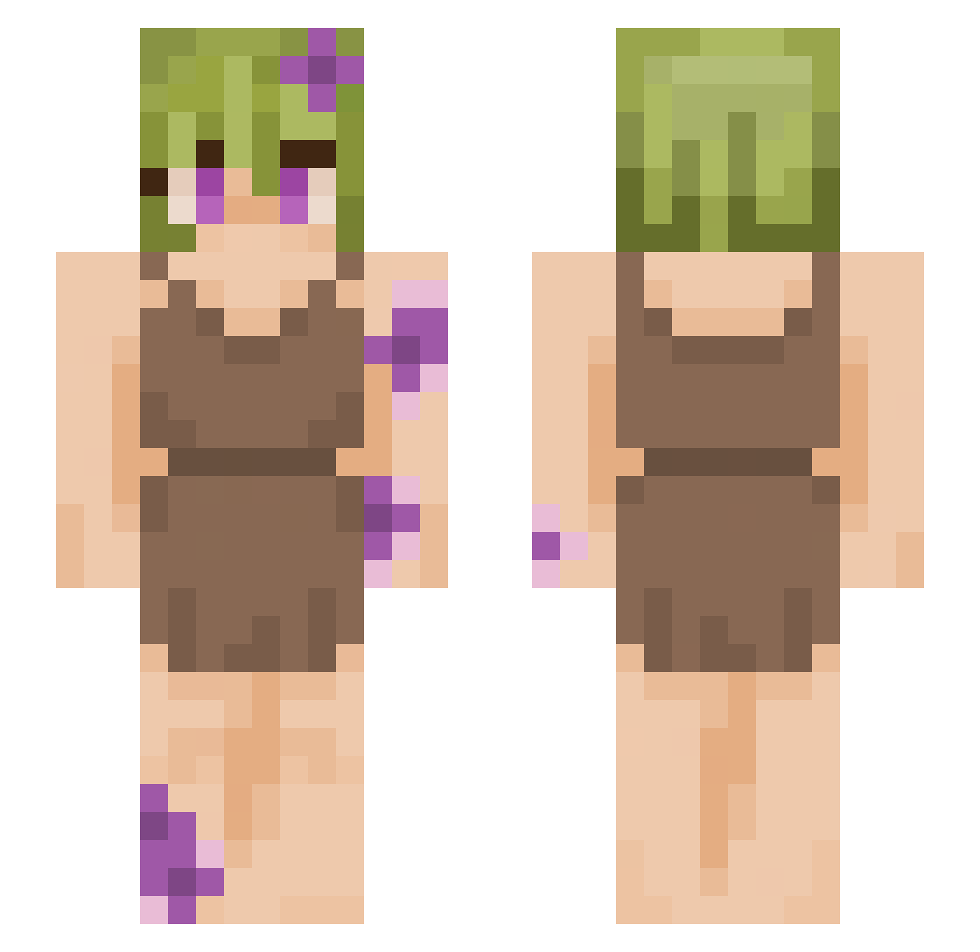 Sellene79 Minecraft skin, front and back view
