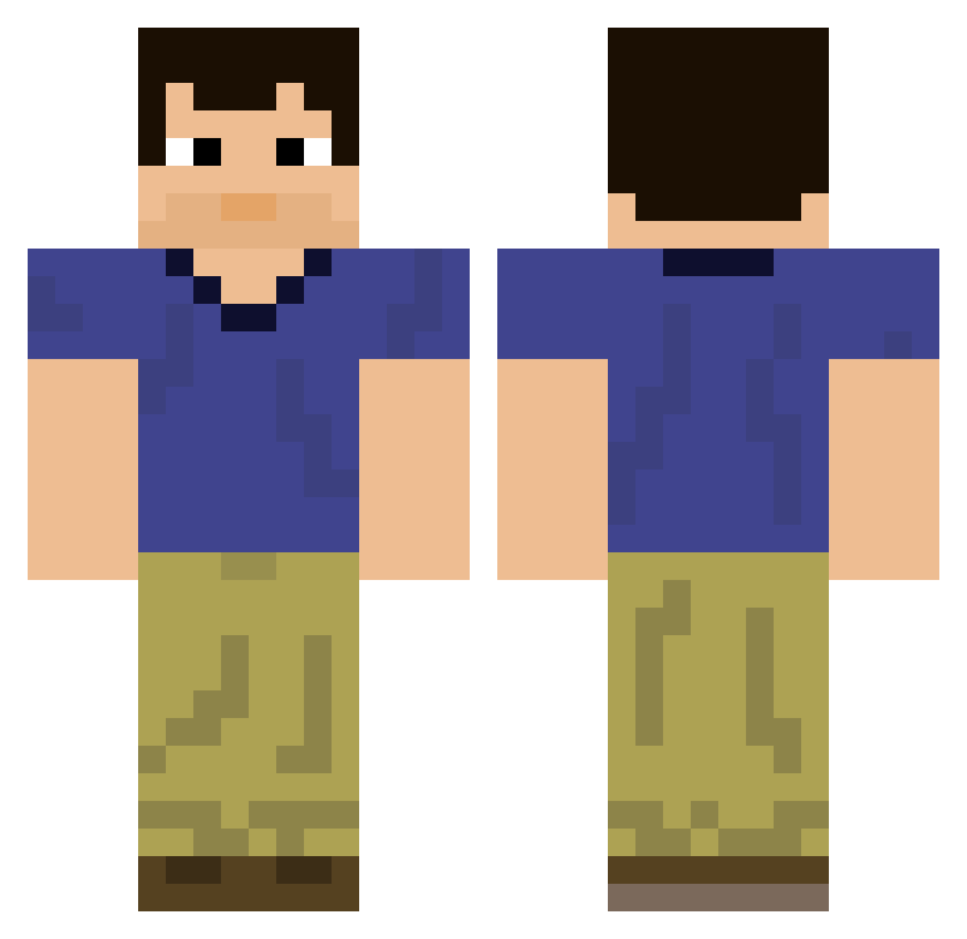 WeezerLover27 Minecraft skin, front and back view