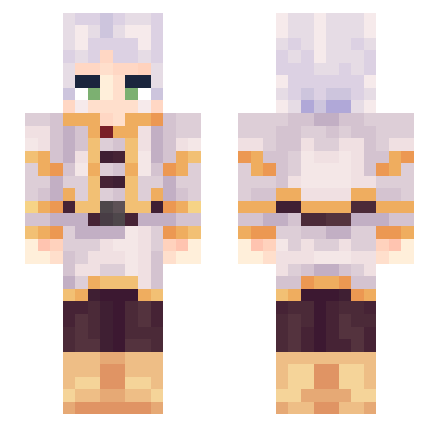 yawnmuch Minecraft skin, front and back view