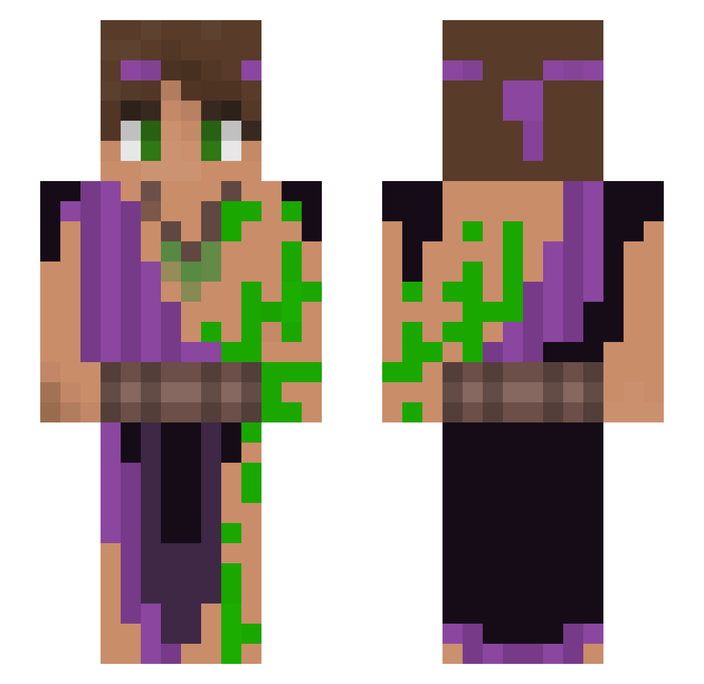 Yazoor Minecraft skin, front and back view