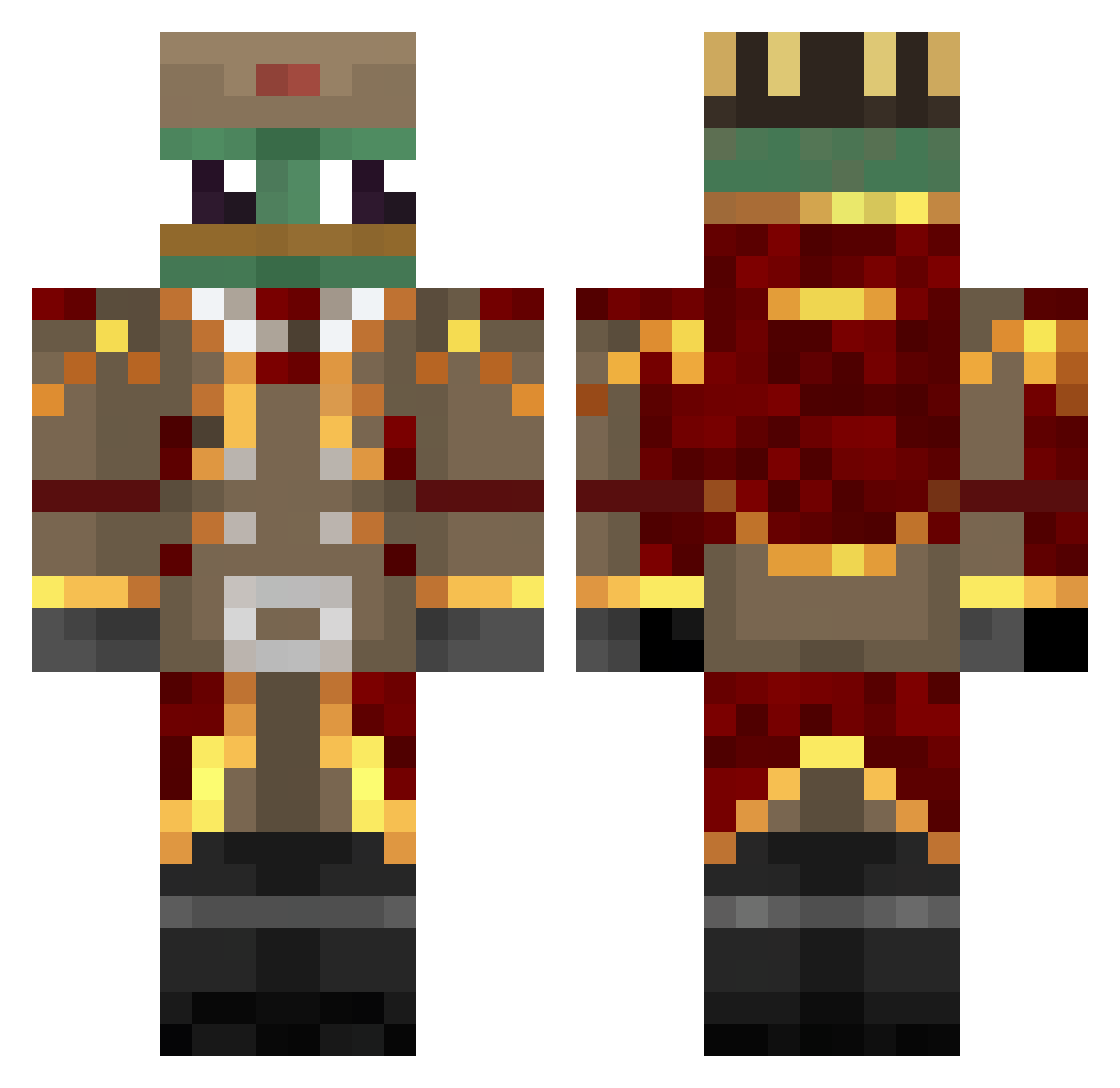 On_Drekos_ Minecraft skin, front and back view