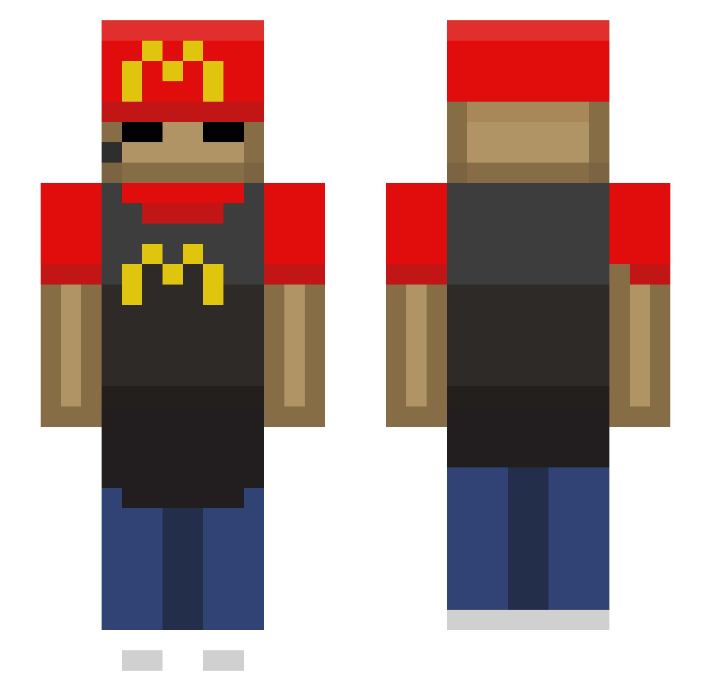 NotQuaxxy Minecraft skin, front and back view