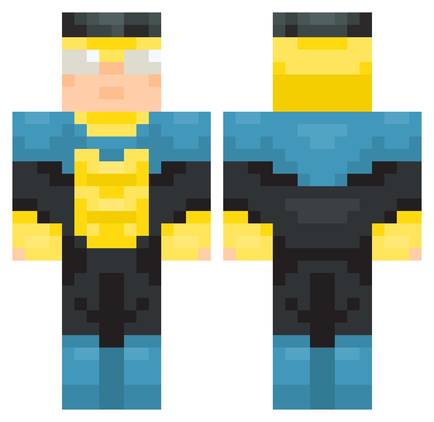 MPK2005 Minecraft skin, front and back view
