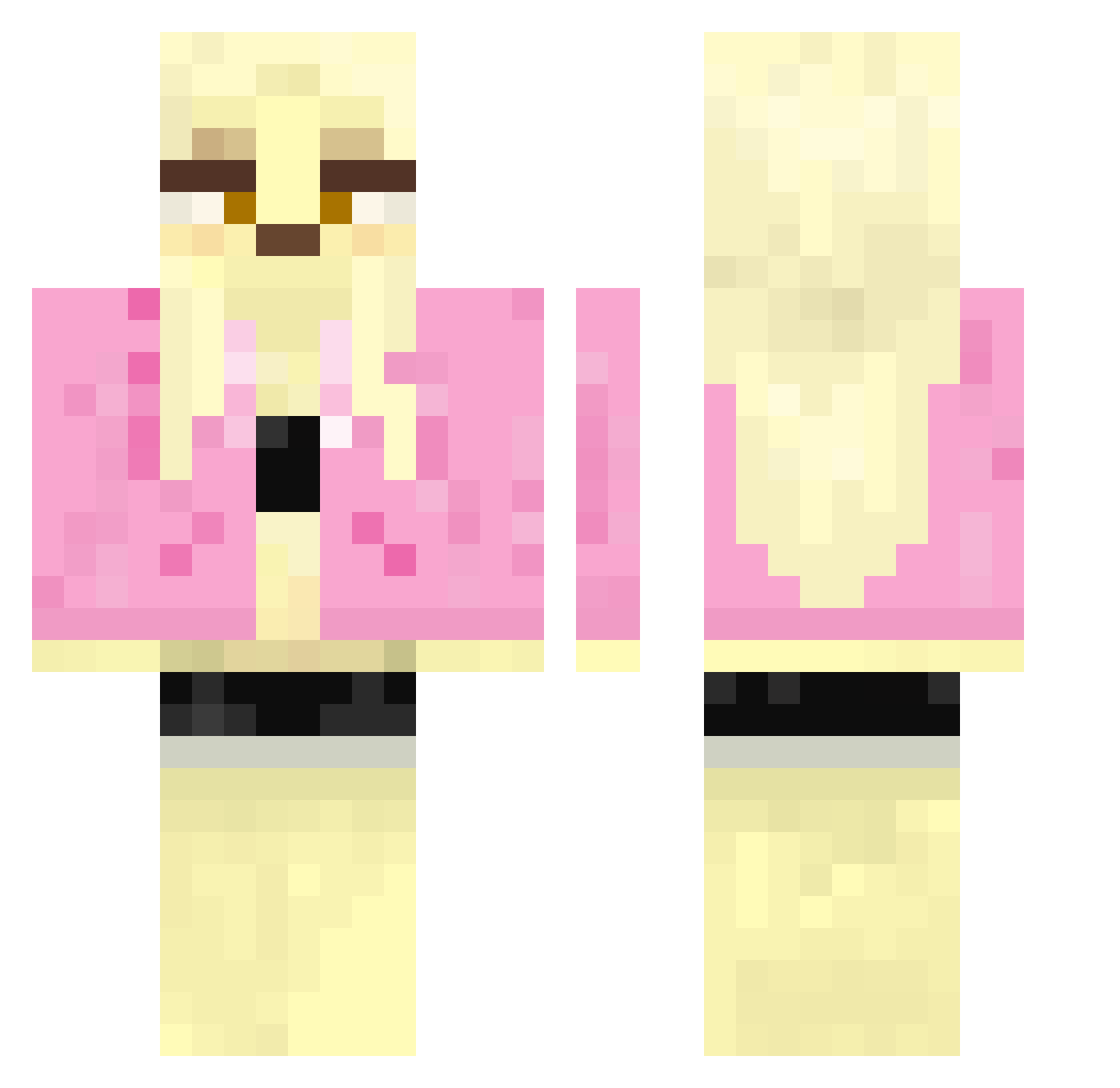 Frank Minecraft skin, front and back view