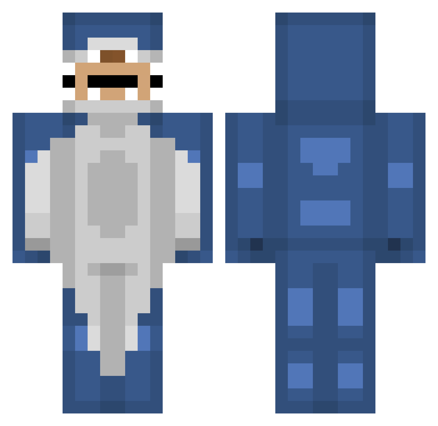 Potatosauce Minecraft skin, front and back view