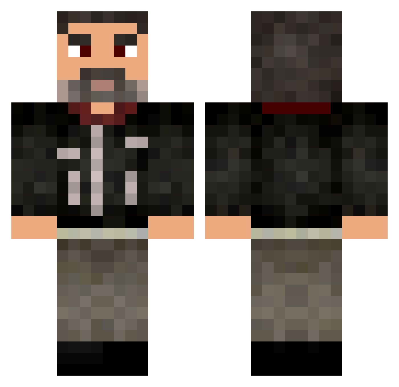 KlaraBohringer Minecraft skin, front and back view