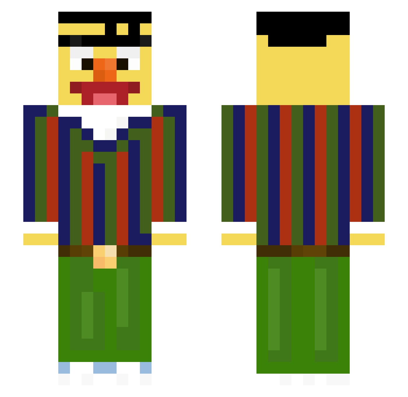 gregnelius Minecraft skin, front and back view