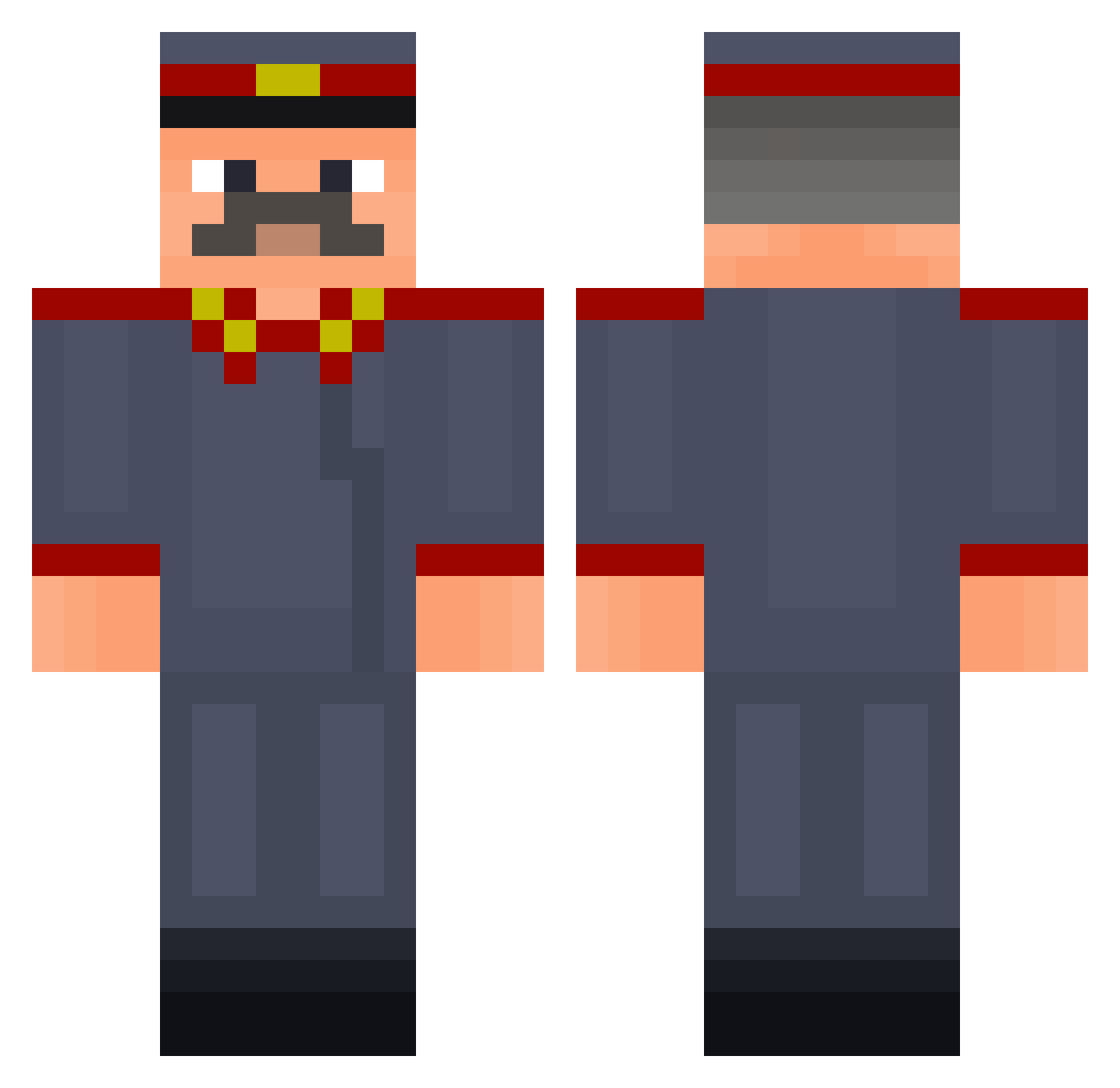 pepsinogen Minecraft skin, front and back view