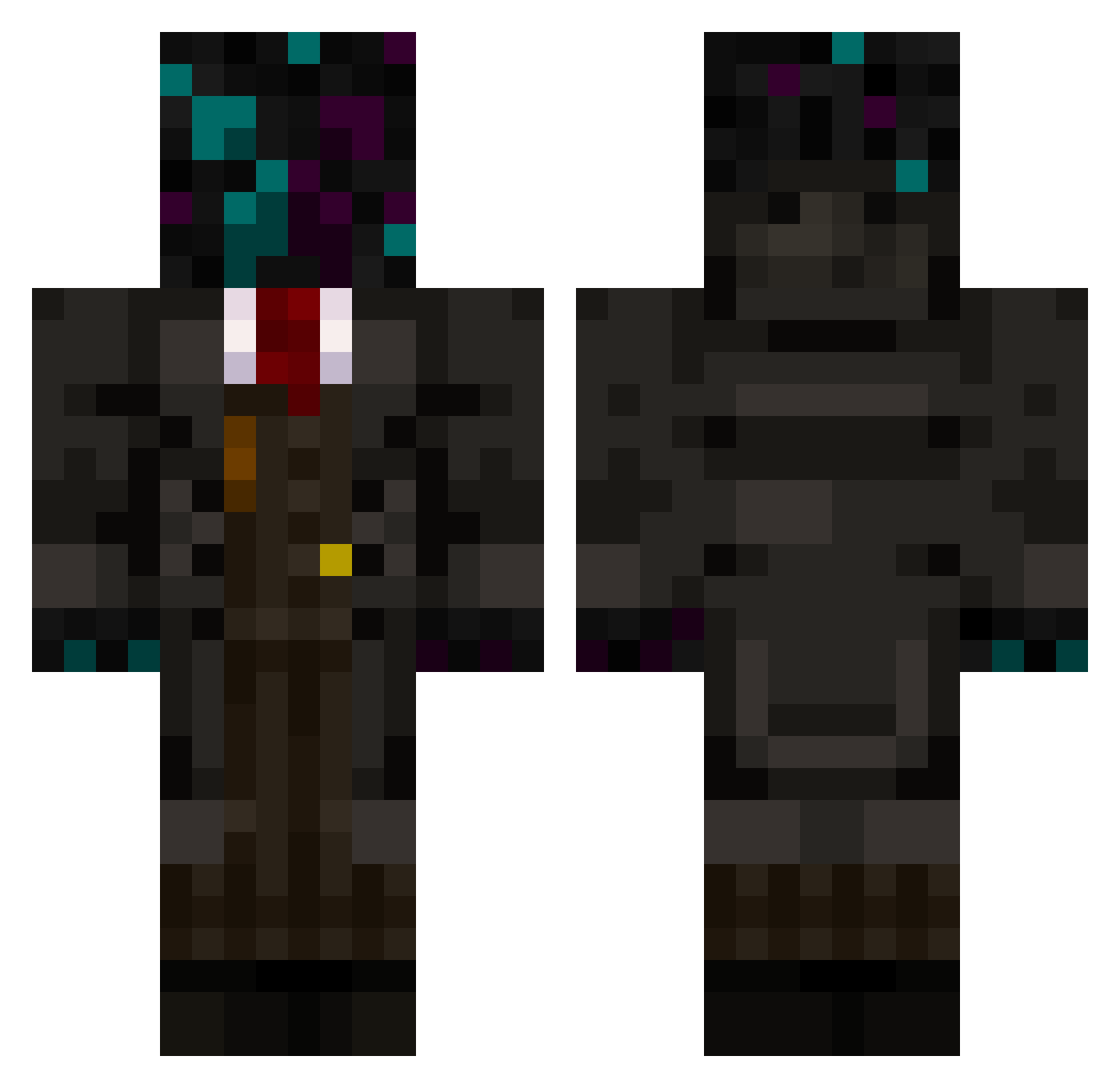 Hellsschnitzel Minecraft skin, front and back view