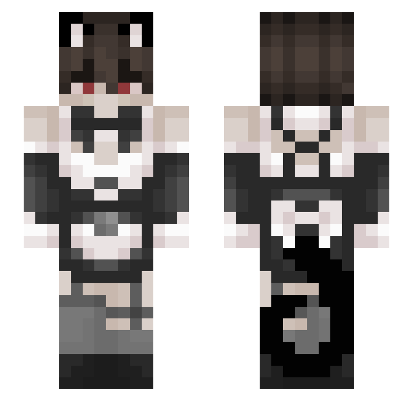 xpepe420 Minecraft skin, front and back view