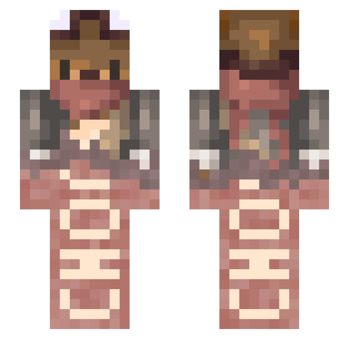 MinecraftGerbil Minecraft skin, front and back view