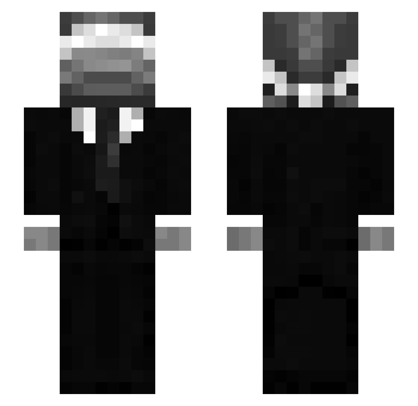 Trollz Minecraft skin, front and back view