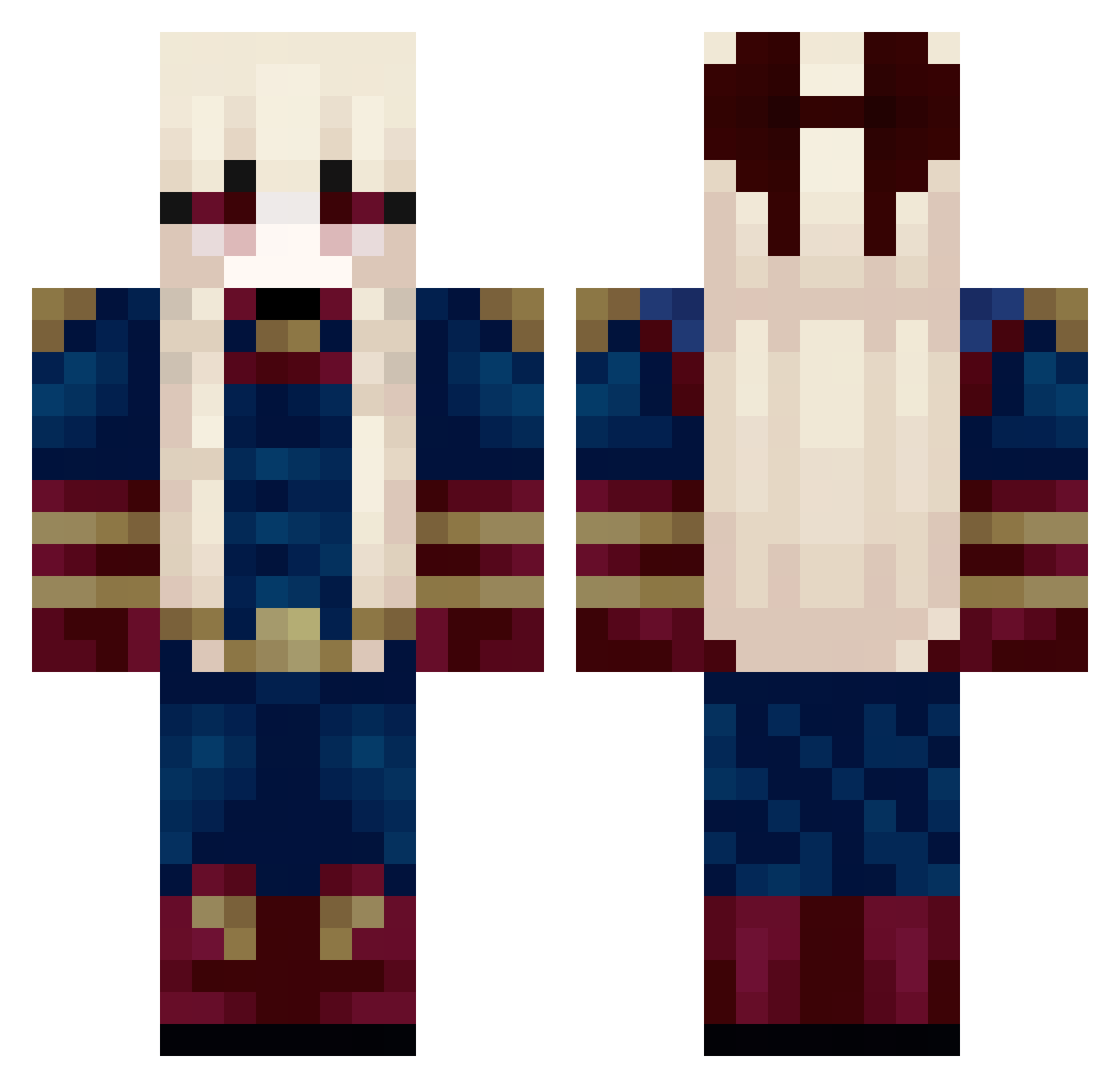 xNiczly Minecraft skin, front and back view