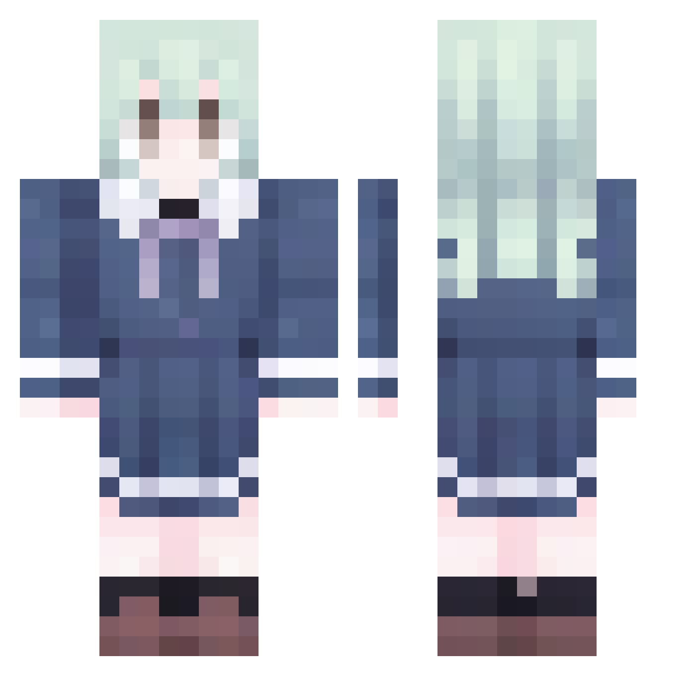 yuk_iina Minecraft skin, front and back view