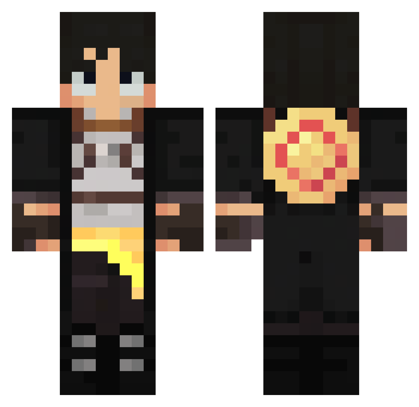 Darrkery Minecraft skin, front and back view