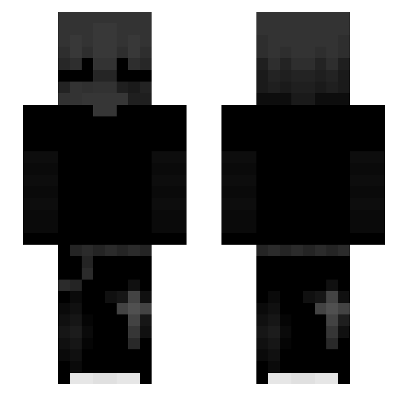 WrongInput Minecraft skin, front and back view