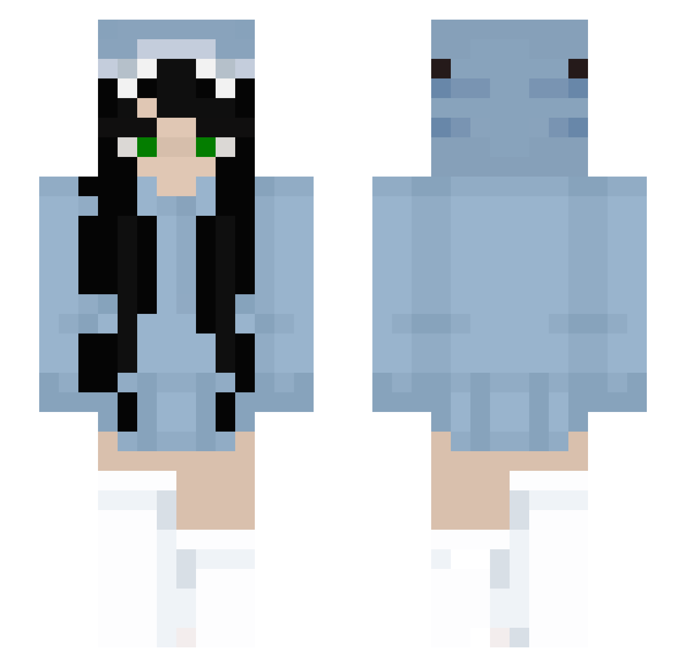 Flowzaaa Minecraft skin, front and back view