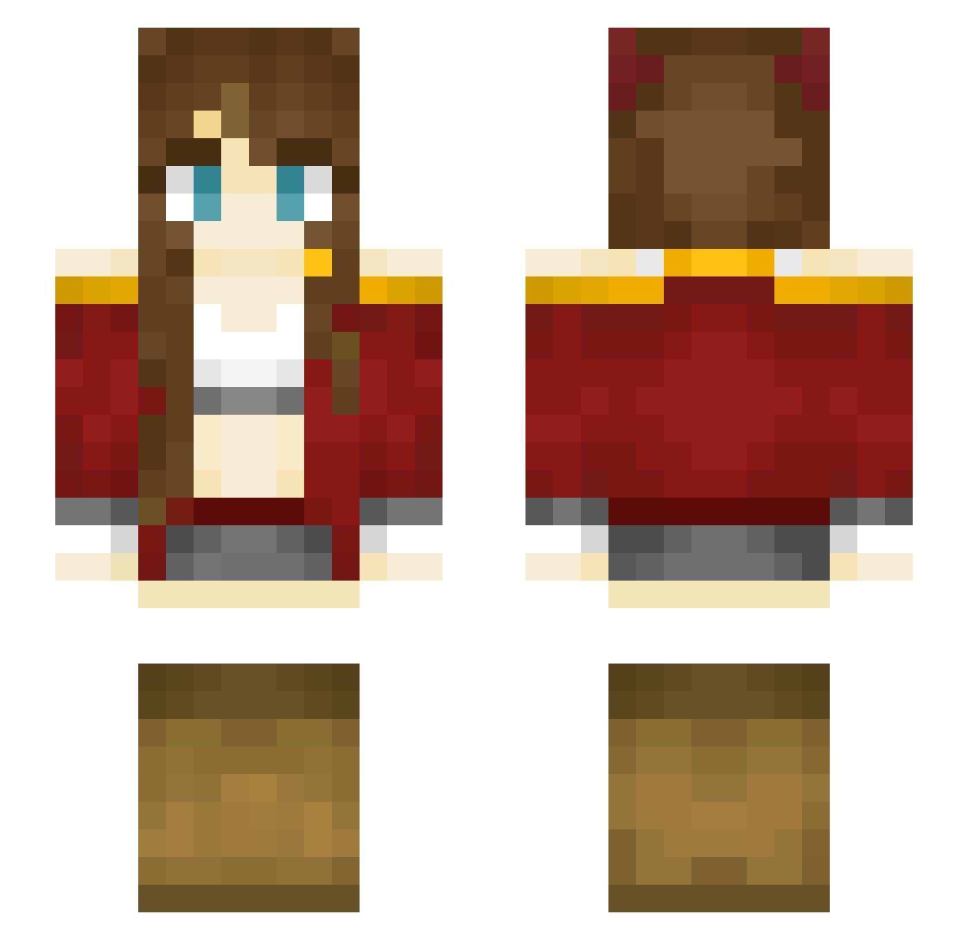 vXynk Minecraft skin, front and back view