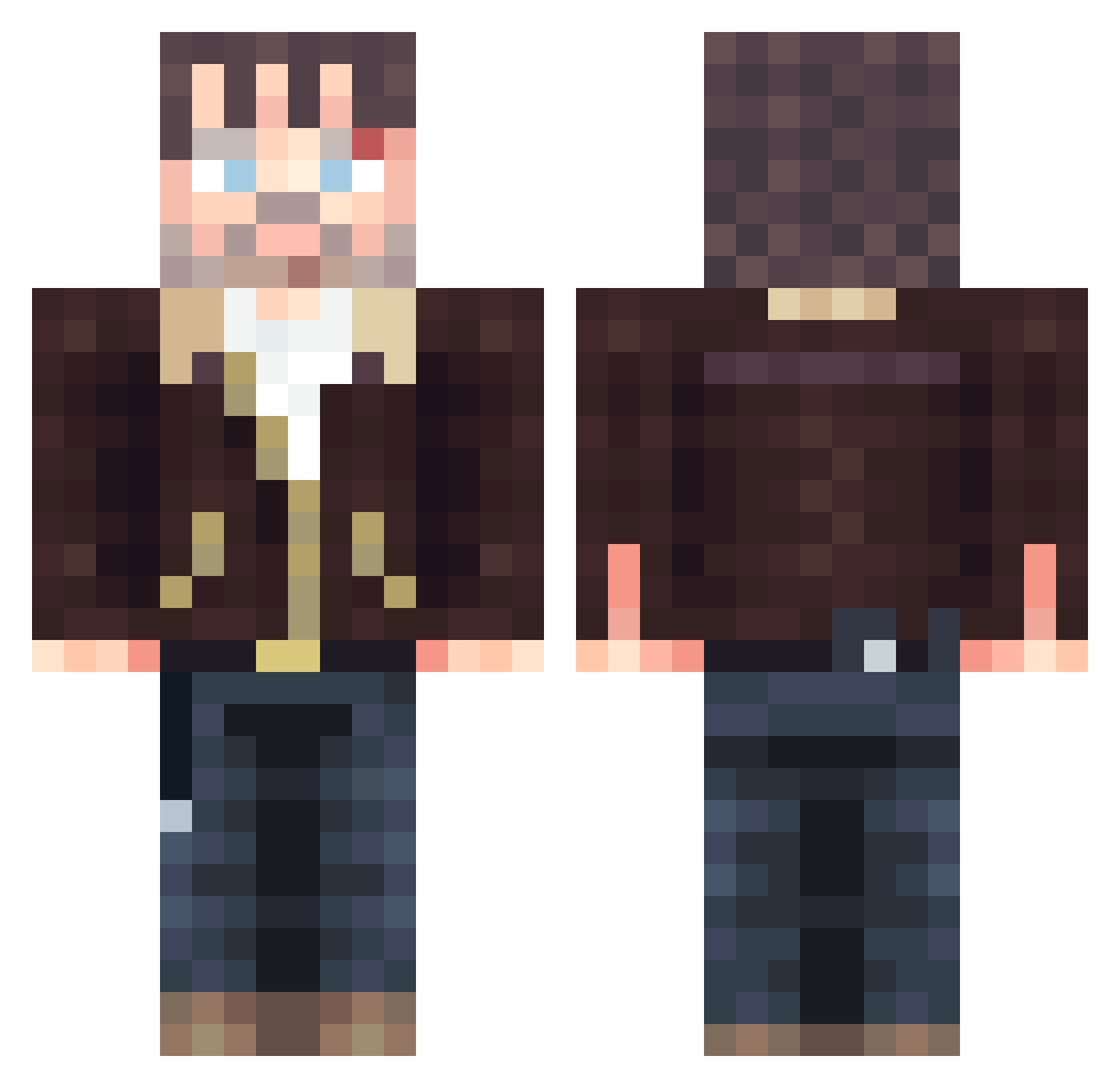GostND Minecraft skin, front and back view