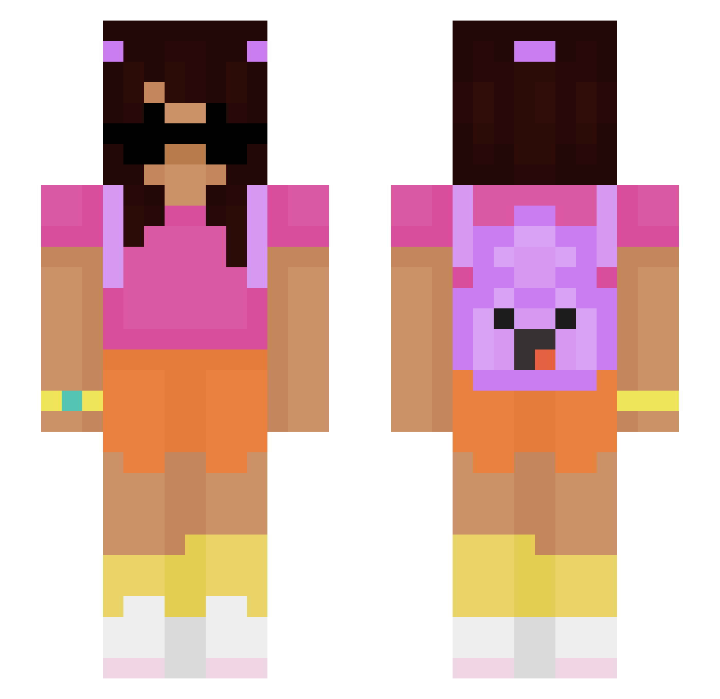 outbeat Minecraft skin, front and back view