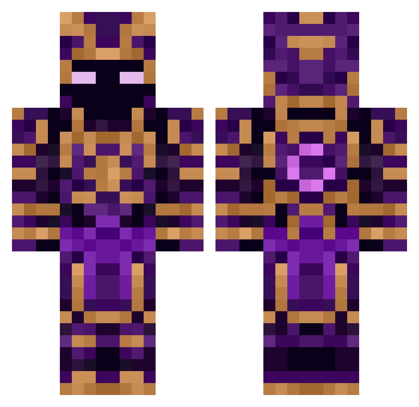 Junrezz Minecraft skin, front and back view