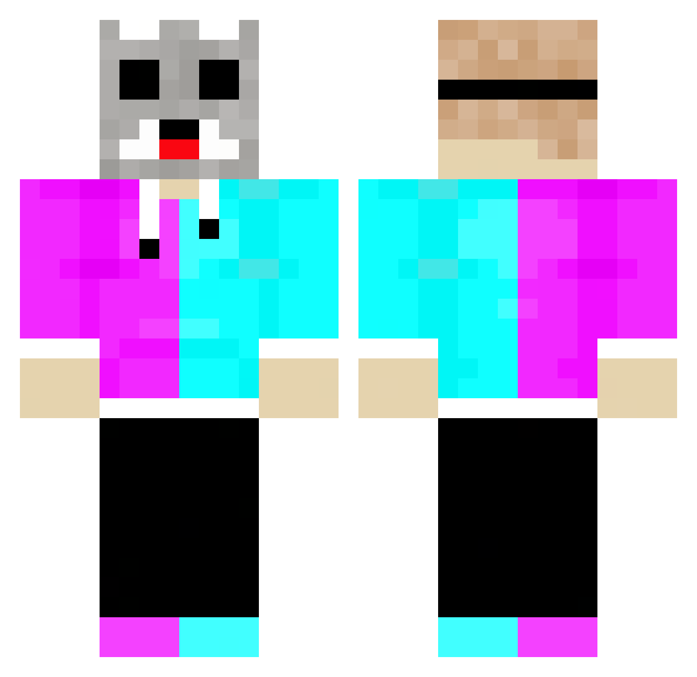 Docent790 Minecraft skin, front and back view