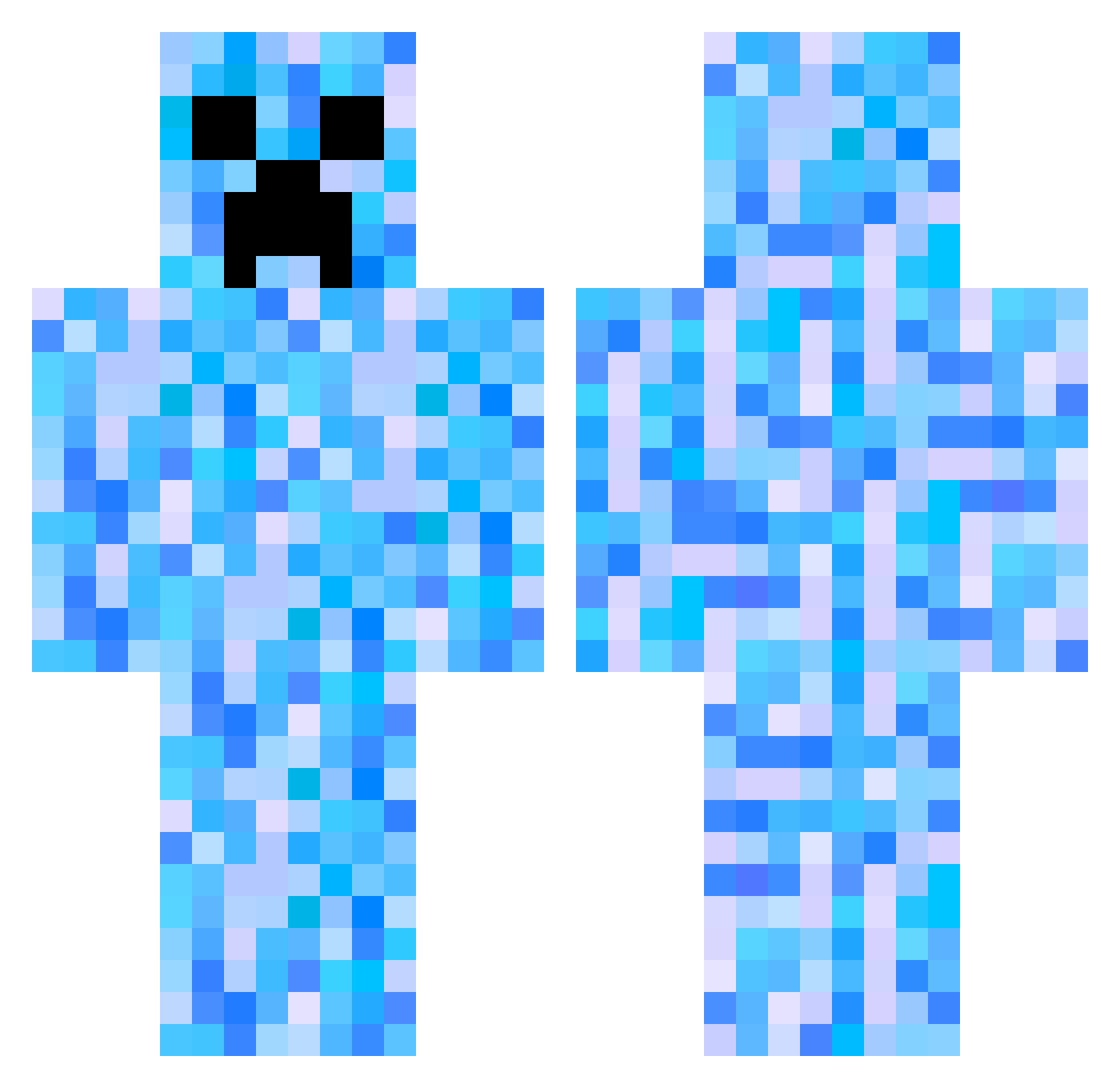 R3GIII Minecraft skin, front and back view