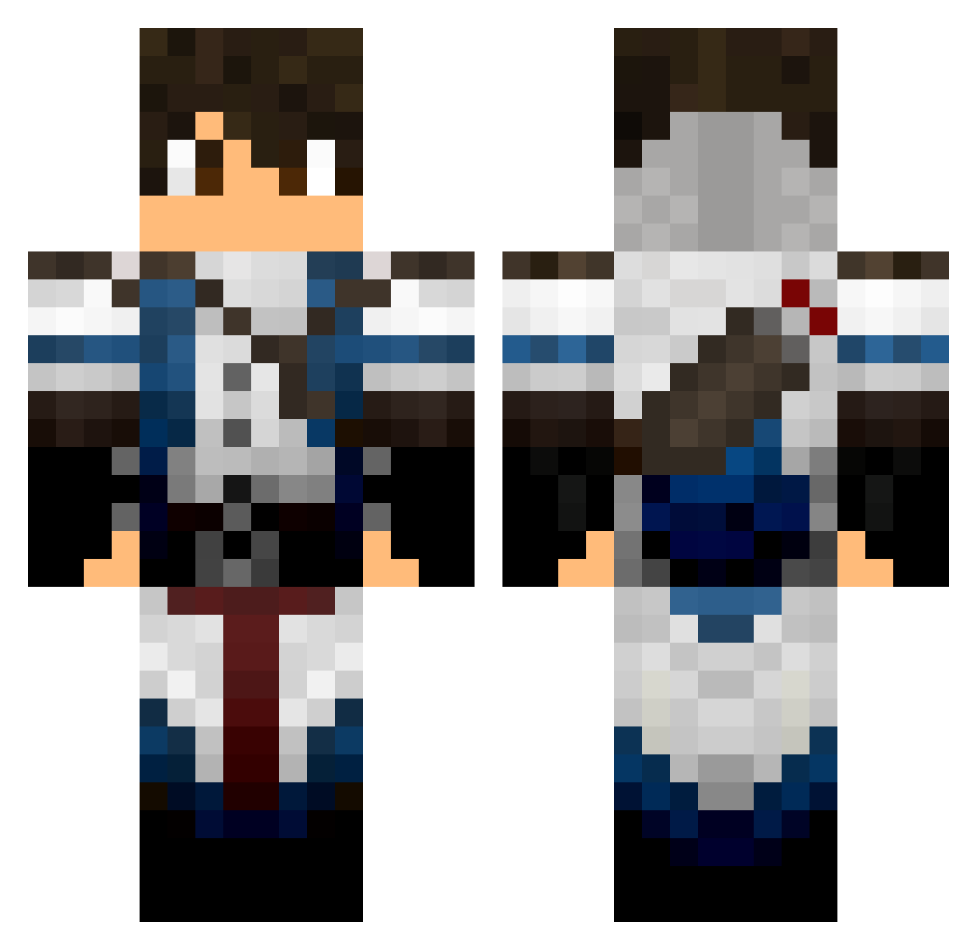 Chasuble Minecraft skin, front and back view