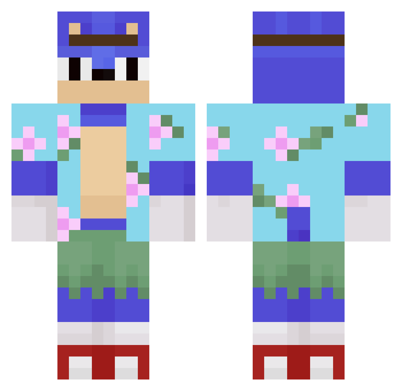 sifupota Minecraft skin, front and back view