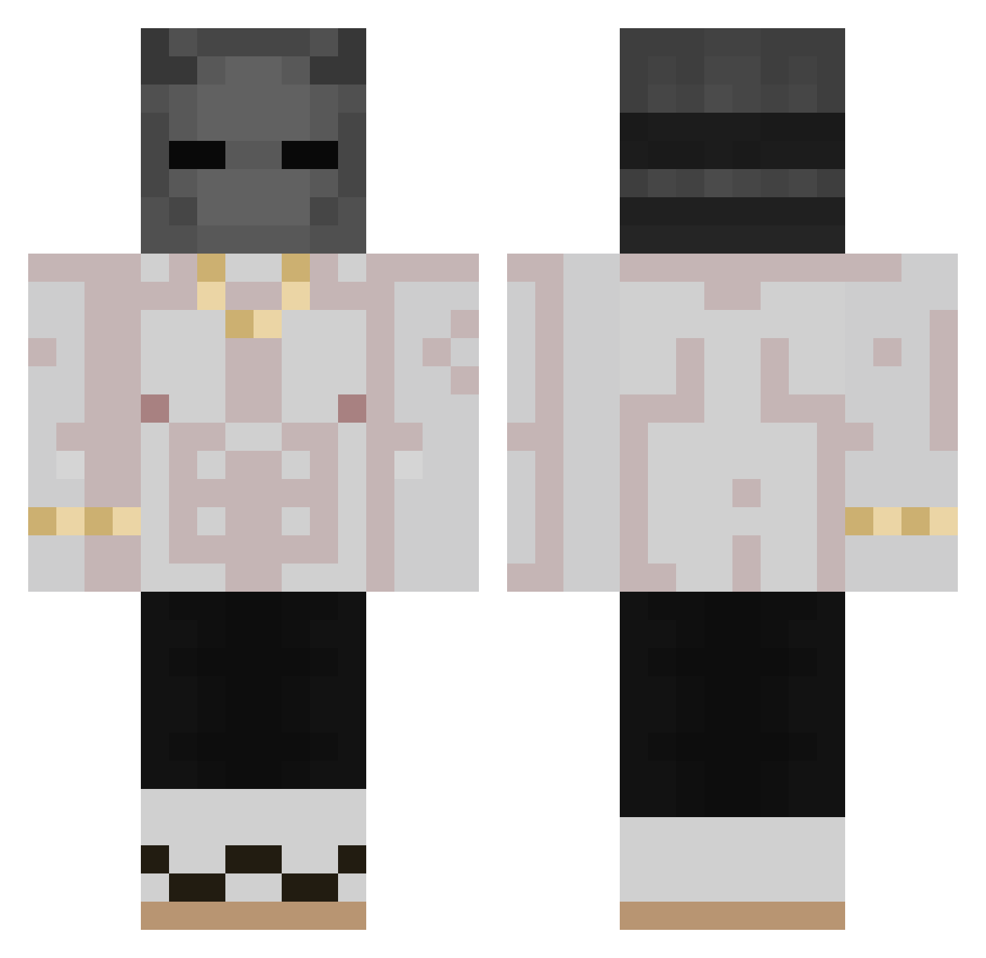 Enzoz3g44 Minecraft skin, front and back view